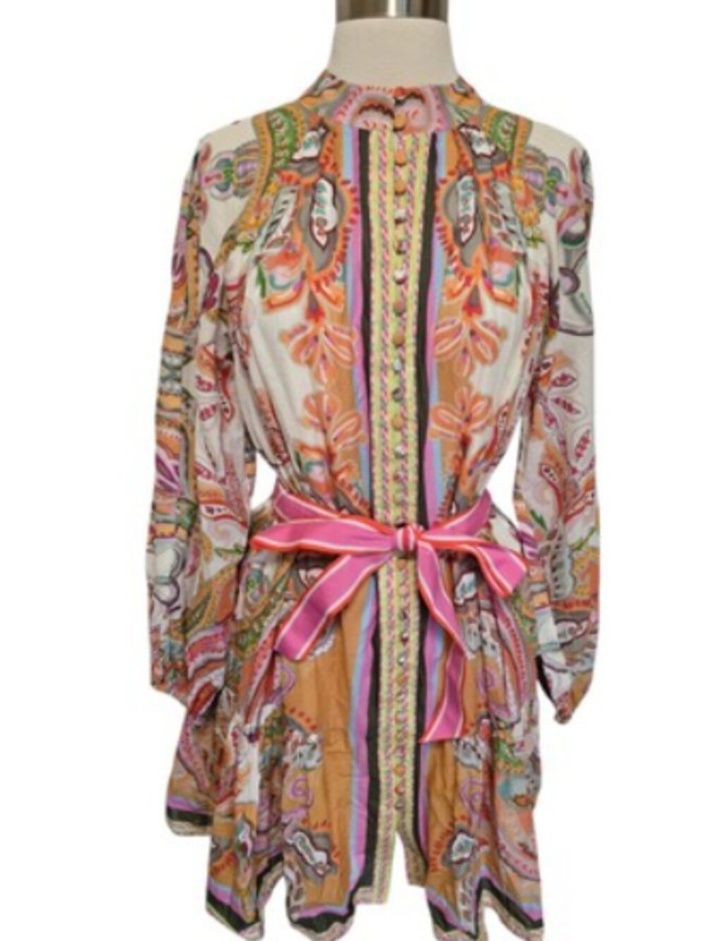 Antonio Melani Brynn Floral Scarf Print Button Front Dress Size 8